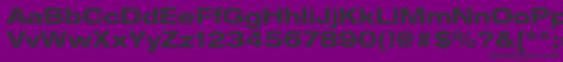 Czcionka HelveticaneueltstdBdex – czarne czcionki na fioletowym tle