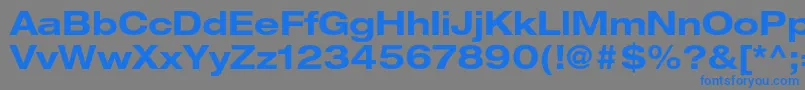 HelveticaneueltstdBdex-Schriftart – Blaue Schriften auf grauem Hintergrund