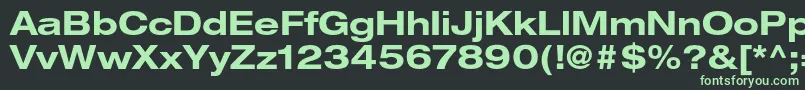HelveticaneueltstdBdex-fontti – vihreät fontit mustalla taustalla