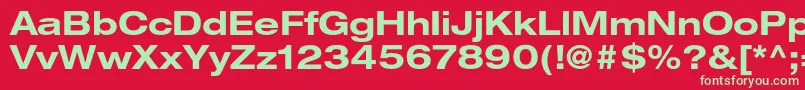 HelveticaneueltstdBdex Font – Green Fonts on Red Background