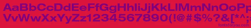 HelveticaneueltstdBdex-Schriftart – Violette Schriften auf rotem Hintergrund
