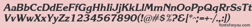 KareliaBoldItalic Font – Black Fonts on Pink Background