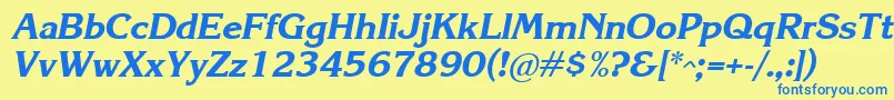 KareliaBoldItalic Font – Blue Fonts on Yellow Background