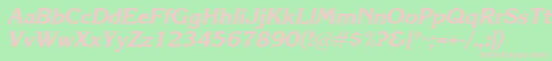 KareliaBoldItalic Font – Pink Fonts on Green Background