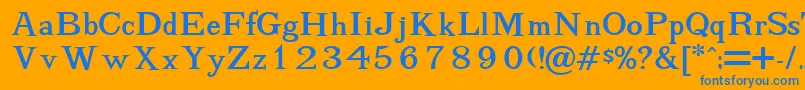 AdhesionRegularDb Font – Blue Fonts on Orange Background