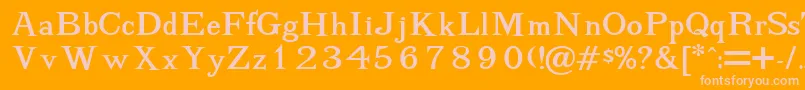 AdhesionRegularDb Font – Pink Fonts on Orange Background