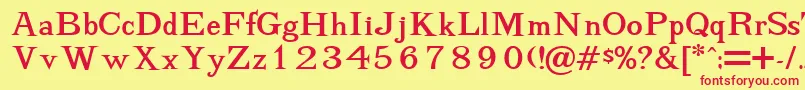 AdhesionRegularDb Font – Red Fonts on Yellow Background