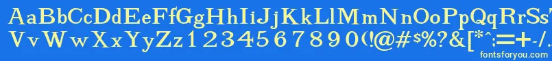 AdhesionRegularDb Font – Yellow Fonts on Blue Background