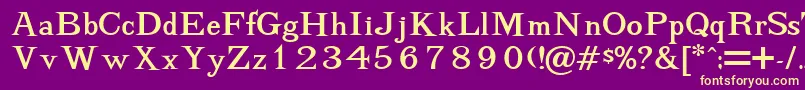 AdhesionRegularDb Font – Yellow Fonts on Purple Background