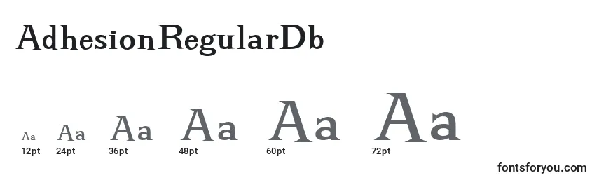 Размеры шрифта AdhesionRegularDb