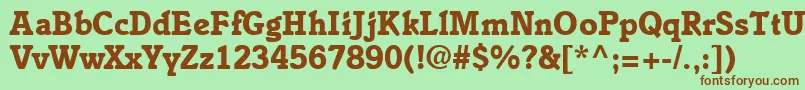 IstriamodernblackRegularDb Font – Brown Fonts on Green Background