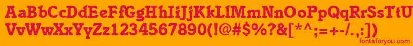 IstriamodernblackRegularDb Font – Red Fonts on Orange Background