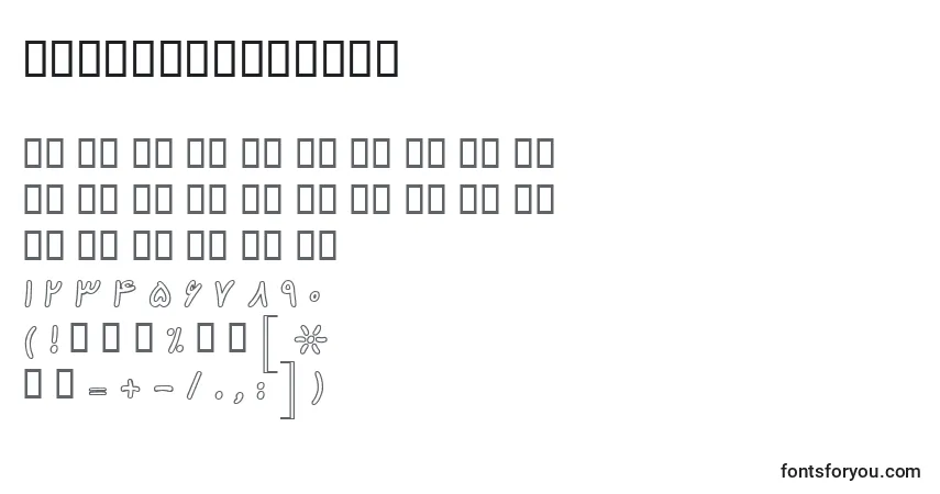 Шрифт BKamranOutline – алфавит, цифры, специальные символы
