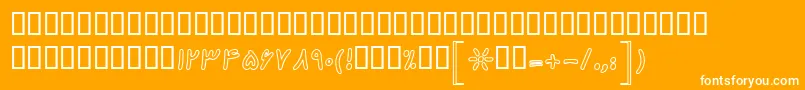 BKamranOutline-Schriftart – Weiße Schriften auf orangefarbenem Hintergrund