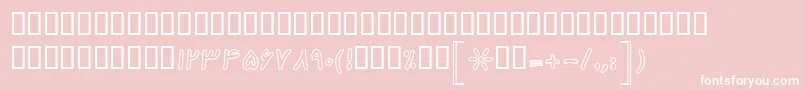 BKamranOutline-Schriftart – Weiße Schriften auf rosa Hintergrund