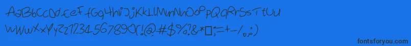 Weitere Informationen zur SixteenSecodns-Schriftart SixteenSecodns-Schriftart – Schwarze Schriften auf blauem Hintergrund