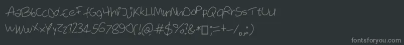 フォントSixteenSecodns – 黒い背景に灰色の文字