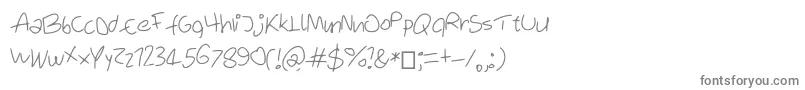 フォントSixteenSecodns – 白い背景に灰色の文字
