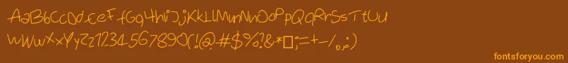 Weitere Informationen zur SixteenSecodns-Schriftart SixteenSecodns-Schriftart – Orangefarbene Schriften auf braunem Hintergrund