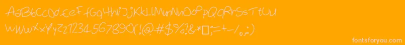 フォントSixteenSecodns – オレンジの背景にピンクのフォント