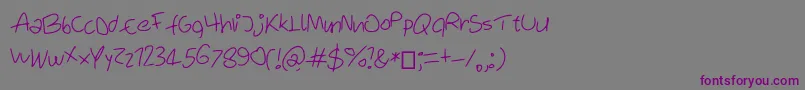 SixteenSecodns-Schriftart – Violette Schriften auf grauem Hintergrund