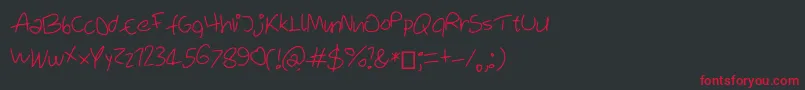 フォントSixteenSecodns – 黒い背景に赤い文字