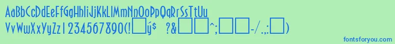 NorthfieldsRegularDb Font – Blue Fonts on Green Background