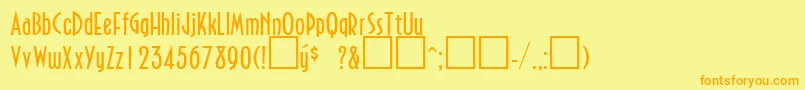 NorthfieldsRegularDb Font – Orange Fonts on Yellow Background