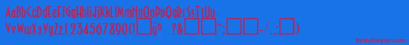NorthfieldsRegularDb Font – Red Fonts on Blue Background
