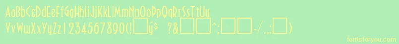 fuente NorthfieldsRegularDb – Fuentes Amarillas Sobre Fondo Verde