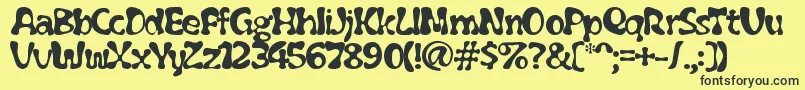 Flubber ffy Font – Black Fonts on Yellow Background