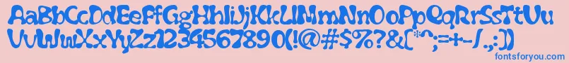 Flubber ffy Font – Blue Fonts on Pink Background