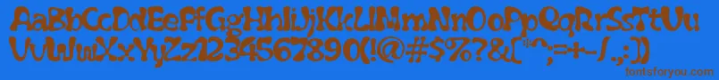 Flubber ffy Font – Brown Fonts on Blue Background