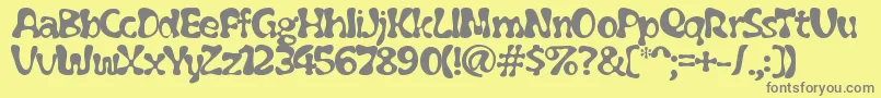 Flubber ffy Font – Gray Fonts on Yellow Background