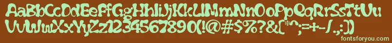 Flubber ffy Font – Green Fonts on Brown Background