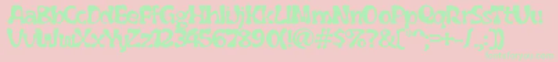 Flubber ffy Font – Green Fonts on Pink Background