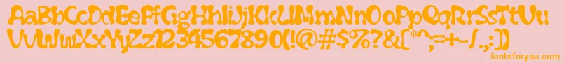 Flubber ffy-Schriftart – Orangefarbene Schriften auf rosa Hintergrund