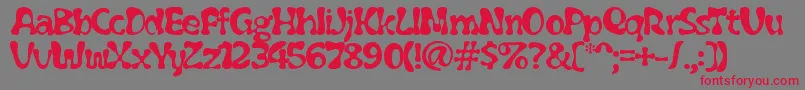 Flubber ffy Font – Red Fonts on Gray Background