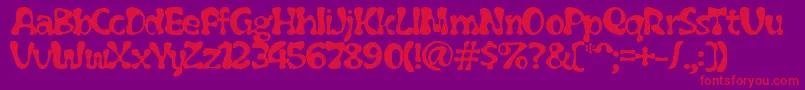 Flubber ffy Font – Red Fonts on Purple Background