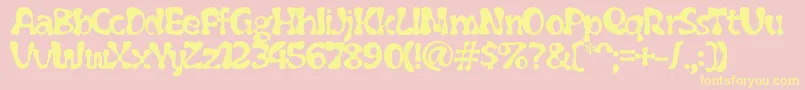 Flubber ffy Font – Yellow Fonts on Pink Background