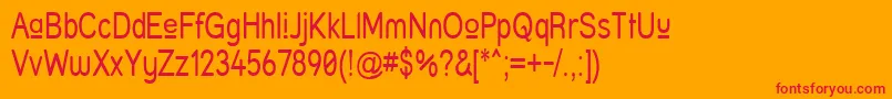 フォントStruprn – オレンジの背景に赤い文字