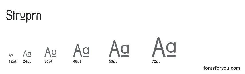 Struprn Font Sizes