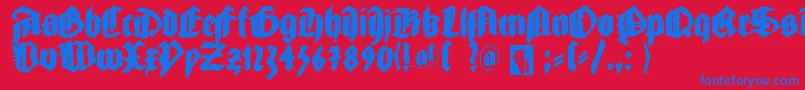 More about Gutjoeblack Font Gutjoeblack Font – Blue Fonts on Red Background