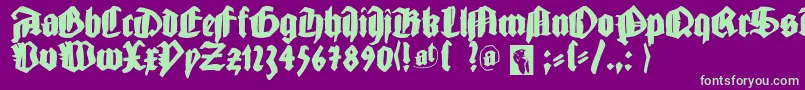 Gutjoeblack-fontti – vihreät fontit violetilla taustalla