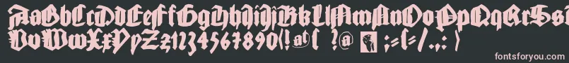 フォントGutjoeblack – 黒い背景にピンクのフォント