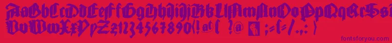 Gutjoeblack-fontti – violetit fontit punaisella taustalla
