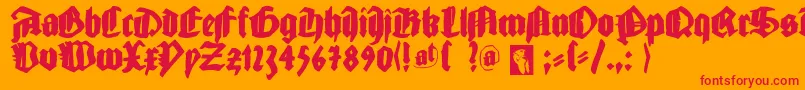 Gutjoeblack-Schriftart – Rote Schriften auf orangefarbenem Hintergrund