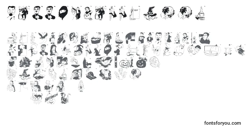 A fonte Hellovienna2005 – alfabeto, números, caracteres especiais