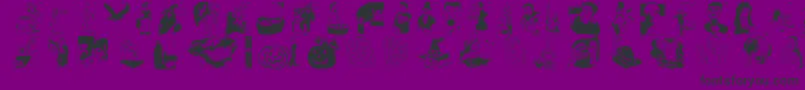 Шрифт Hellovienna2005 – чёрные шрифты на фиолетовом фоне