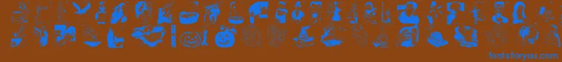 Fonte Hellovienna2005 – fontes azuis em um fundo marrom
